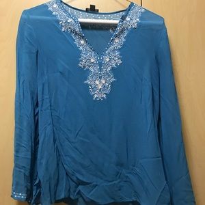 Vintage 90’s Embroidered Silk Top